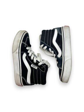 Vans Kids Unisex Black & White High-Top Skate Sneakers Size 11